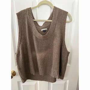 American Eagle Outfitters Taupe Knit Sweater Vest